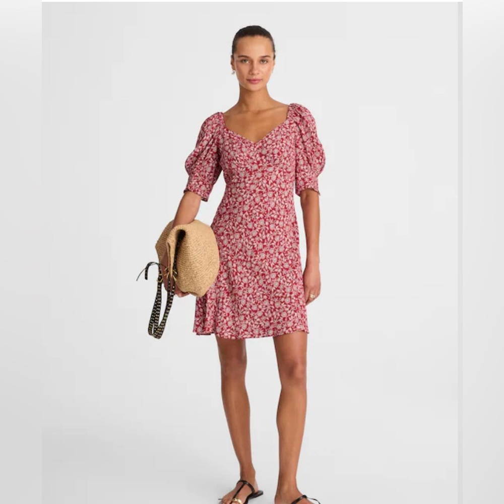 Madewell Floral Puff Sleeve Mini Dress